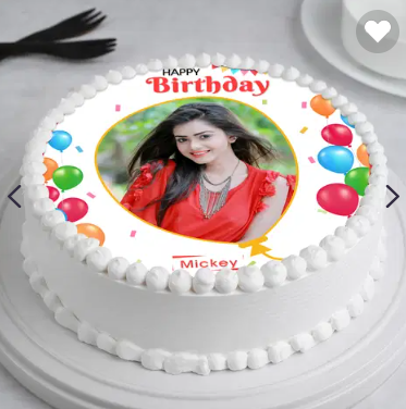 photo shape round birthday cake